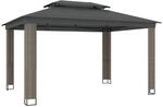 vidaXL Pavillon mit Doppeldach Anthrazit 3,94x2,96 m Stahl 368447
