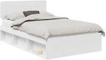 vidaXL Bettrahmen mit Kopfteil Wei&szlig; 120 x 200 cm Massives Kiefernholz 3412096