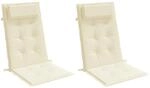 vidaXL Hochlehner-Auflagen 2 Stk Creme Oxford-Gewebe 361880