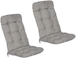 Beautissu Flair HL Hochlehner 120x50x8cm Hellgrau 6tlg