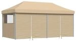 vidaXL Partyzelt Faltbar Pop-Up mit 4 Seitenteilen Beige 4004951