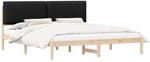 vidaXL Bettgestell mit Gepolstertem Kopfteil Schwarz 200 x 200 cm 3405559
