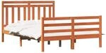 vidaXL Bettrahmen mit Kopfteil Wachsbraun 140 x 200 cm 3418141