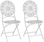 Beliani Gartenstuhl Weiss 47x45x94