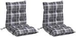 vidaXL Niedriglehner-Auflagen 2 Stk Grau Karomuster Oxford-Gewebe 377713