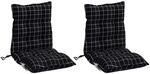 vidaXL Niedriglehner-Auflagen 2 Stk Schwarz Karomuster Oxford-Gewebe 377719
