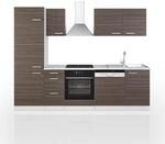 Vicco Optima K&uuml;chenzeile Edelgrau/Wei&szlig; 270 cm ohne ArbeitsplatteOptima ohne