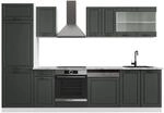 Vicco R-Line K&uuml;chenzeile Anthrazit Landhaus Wei&szlig; 300 cm AP Marmor ohne...