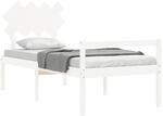 vidaXL Seniorenbett mit Kopfteil Wei&szlig; Massivholz 3195512