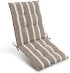 Beautissu Sun-NL Niederlehner 105x50x8cm Beige-Wei&szlig;-Gestreift