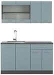 Vicco R-Line Mini-K&uuml;che Blau-Grau/Anthrazit 140 cm ohne Arbeitsplatte ohne E-Ger&auml;te