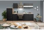 Respekta Economy K&uuml;chenzeile KB270ESSSC 270 cm Schwarz-Eiche S&auml;gerau