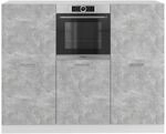 Vicco R-Line K&uuml;chenblock Beton/Wei&szlig; 180 cm ohne Arbeitsplatte ohne E-Ger&auml;te