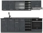 Vicco R-Line Komplettk&uuml;che Schwarz Beton/Anthrazit 240 cm ohne Arbeitsplatte...