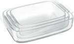 Relaxdays Auflaufform 3er Set Glas Transparent Mikrowellengeeignet
