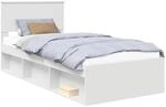 vidaXL Bettrahmen mit Kopfteil Wei&szlig; 90 x 190 cm Massives Kiefernholz 3410654