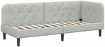 vidaXL Eckbettgestell mit Kopfteil Hellgrau 80 x 200 cm Samt 42016586