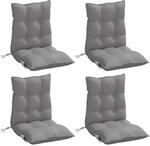vidaXL Niedriglehner-Auflagen 4 Stk Grau Oxford-Gewebe 377675