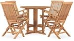 vidaXL 5-tlg Garten-Essgruppe Klappbar Massivholz Teak
