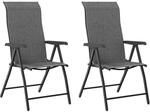 vidaXL Gartenst&uuml;hle 2 Stk Klappbar Grau Poly Rattan 4007140