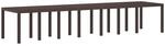 vidaXL Gartentisch Braun 400x100x73 cm Poly Rattan 3378529