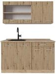 Vicco R-Line Singlek&uuml;che Artisan-Eiche Goldkraft Eiche 140 cm AP Eiche ohne