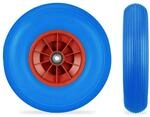 Relaxdays Schubkarrenrad 4.00-6 Vollgummi Blau Rot Pannensicher 33 cm x 9 cm 1,4 kg