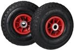 Relaxdays Sackkarrenr&auml;der 2er Set Gummi Kunststoff Schwarz Rot Luftbereift 3.00-4 26
