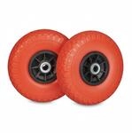 Relaxdays Sackkarrenrad 2er Set PU Vollgummi Schwarz Pannensicher &oslash; 26 cm x 8,5 cm