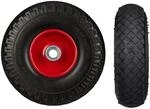 Relaxdays 2er Sackkarrenrad Set Stahl Schwarz Rot Pannensicher 26 cm x 8,5 cm