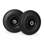 Relaxdays Sackkarrenrad 2er Set PU Gummi Schwarz Pannensicher Kugelgelagert 3.00-4 26