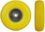 Relaxdays 2er Sackkarrenrad Set Stahl Gelb Grau Pannensicher 26 cm x 8,5 cm