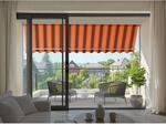 Spettmann Fallarmmarkise Line Silber 350 cm x 150 cm Orange-Braun