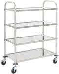 vidaXL 4-Stufiger Servierwagen 107 x 55 x 125 cm Edelstahl