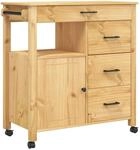 vidaXL K&uuml;chenwagen MONZA 84x40x90 cm Massivholz Kiefer Modell 14