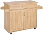 Costway K&uuml;chenwagen mit Rollen Aus Holz Natur 116 x 40 x 85 cm
