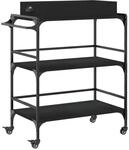 vidaXL K&uuml;chenwagen Schwarz 81,5x41x92,5 cm Holzwerkstoff 842341