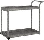 vidaXL Barwagen Grau 100x45x83 cm Poly Rattan