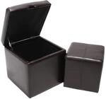 MCW Sitzhocker Carrara 2er-Set Braun