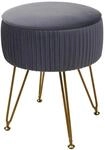 MCW Sitzhocker K47 Hellgrau Gestell Gold