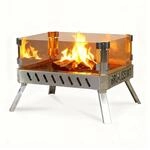 CCLIFE Feuerschale mit Glaskeramik Klappbar Tragbar Feuerschale f&uuml;r Garten...