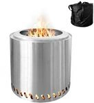 Relaxdays Feuerschale Edelstahl Silber Rauchfrei 36 cm x 38 cm 5,5 kg