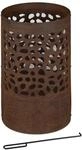 Relaxdays Feuertonne Cortenstahl Rostbraun mit Funkenschutzgitter 60 cm x 37 cm