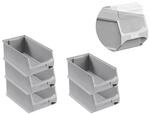 SparSet 5 x Graue Sichtlagerbox 4.0 Mit Abdeckung HxBxT 15 x 20 x 35 cm 7,2 Liter