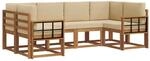 vidaXL Outdoor-Sofagarnitur mit Kissen 6-Tlg Natur und Beige 3366896
