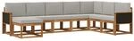 vidaXL Outdoor-Sofagarnitur mit Kissen 8 Stk Natur und Hellgrau 3385442