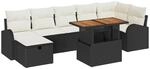 vidaXL Garten-Sofa-Set H&ouml;henverstellbar 8-Tlg Schwarz Poly Rattan 3361306