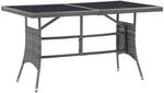 vidaXL Gartentisch Grau 140 x 80 x 74 cm Poly Rattan 318716
