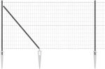 vidaXL Zaun mit Pfosten Grau 1,4 x 10 m Stahl 3350647