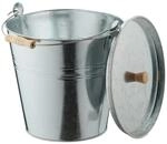 Relaxdays Ascheeimer Stahl Silber mit Deckel 12,5 Liter 30 cm x 33 cm x 31 cm 1 kg